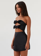 Girl Crush Bow Mini Dress - Black