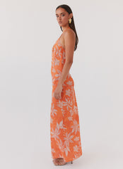 Keliegh Linen Maxi Dress - Tropic Sunset