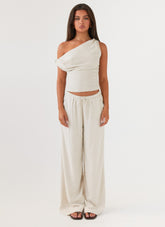 Set Sail Linen Pants - Oat