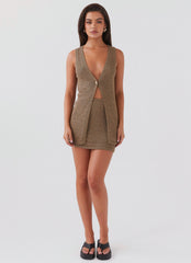 Capri Glow Knit Skirt - Khaki