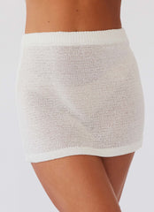 Capri Glow Knit Mini Skirt - White