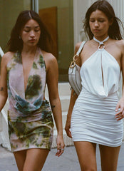 Samara Halterneck Mini Dress - White