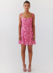 Kiah Bustier Mini Dress - Cherry Blossom