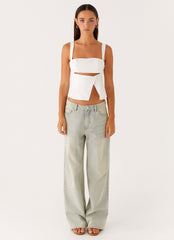 Pia Cut Out Top - White