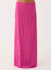 Secret Spot Maxi Skirt - Berry Kiss