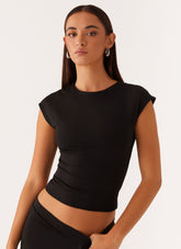 Shes A Lady Top - Black