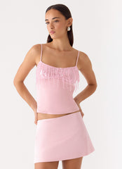 Siren Beaded Sequin Top - Pink
