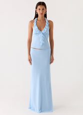 Star Girl Chiffon Maxi Skirt - Blue