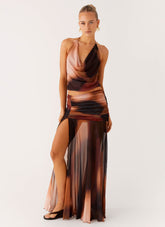 Stargazer Mesh Maxi Skirt - Black Gradient