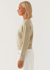 Thelma Oversized Knit Sweater - Pastel Green