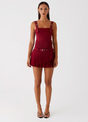 Uma Mini Dress - Cherry Red
