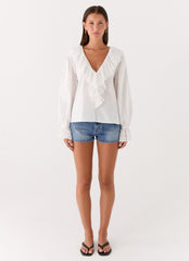 Verrin Cotton Blouse - White