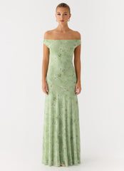 Wasting Time Maxi Dress - Blurred Lime