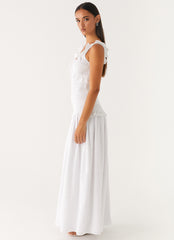 Westlyn Shirred Maxi Dress - White