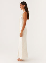 Whisked Away Halterneck Maxi Dress - White