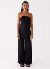 Zoey Satin Tube Top - Black