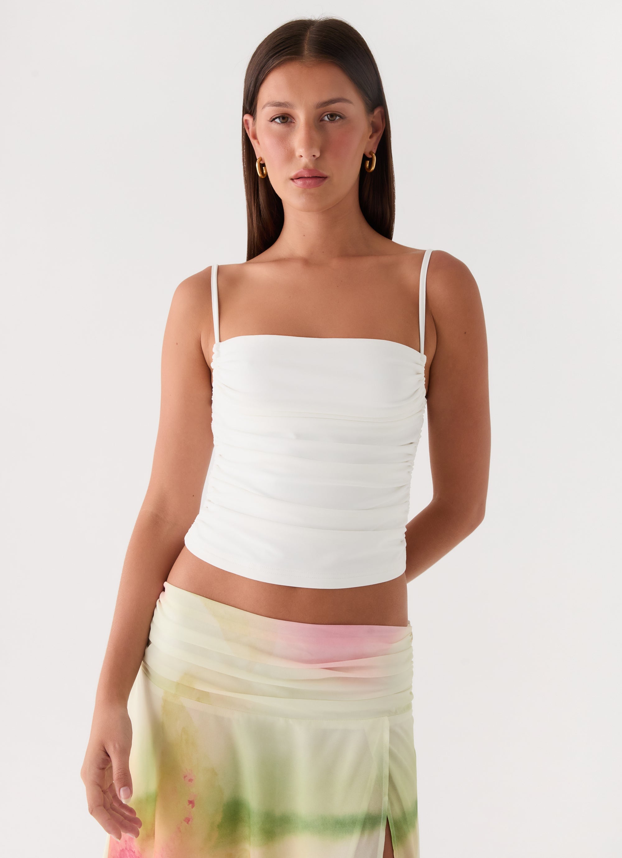 Effy Ruched Top - White