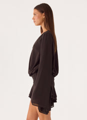 Elisana Mini Dress - Chocolate