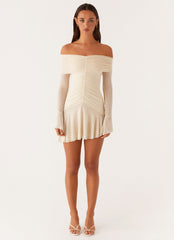 Ellis Ruched Mini Dress - Pastel Yellow