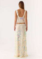 Erinah Sequin Maxi Skirt - Yellow