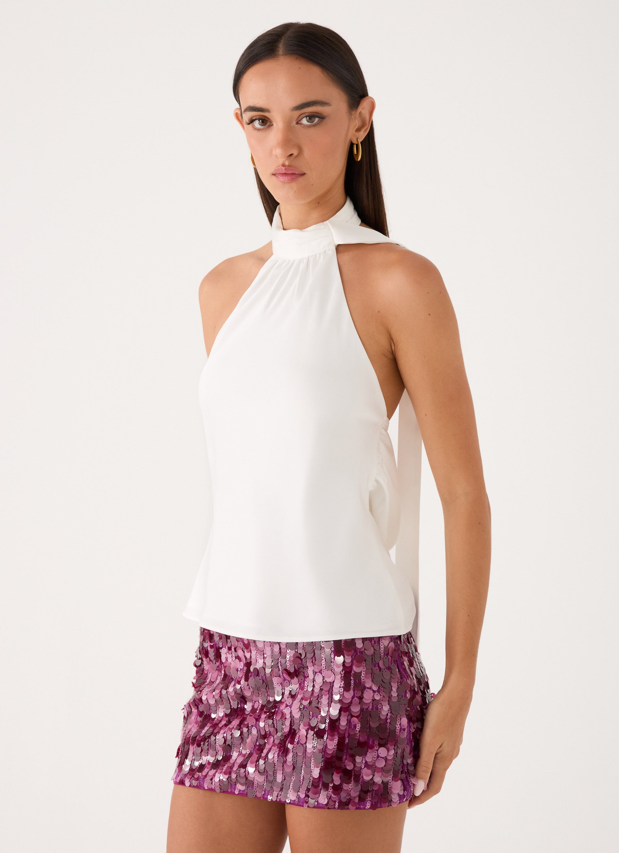 Keena Scarf Top - Ivory