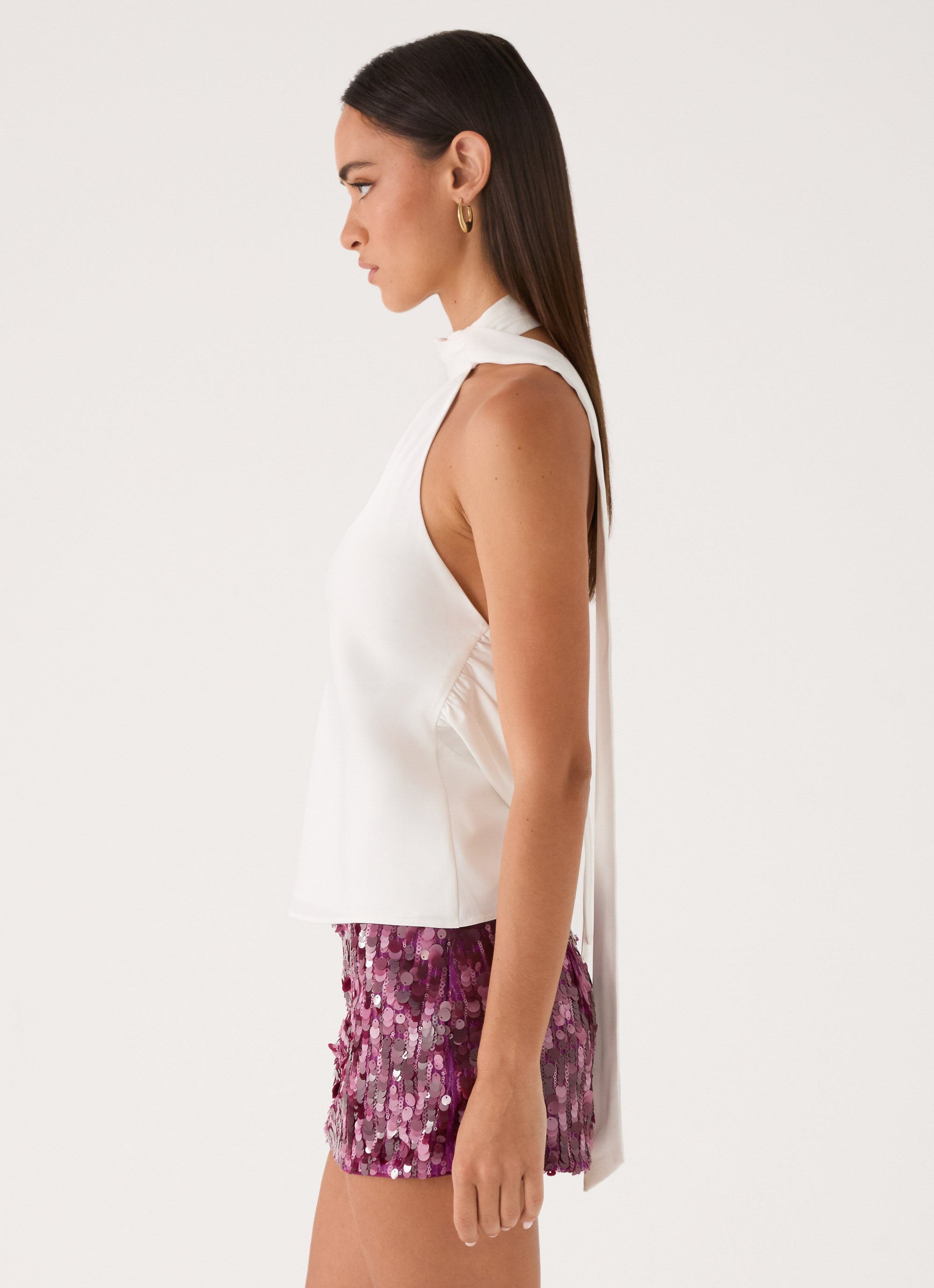 Keena Scarf Top - Ivory