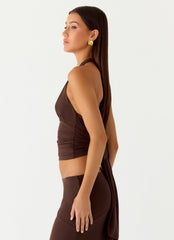 Kerrie Halter Top - Chocolate