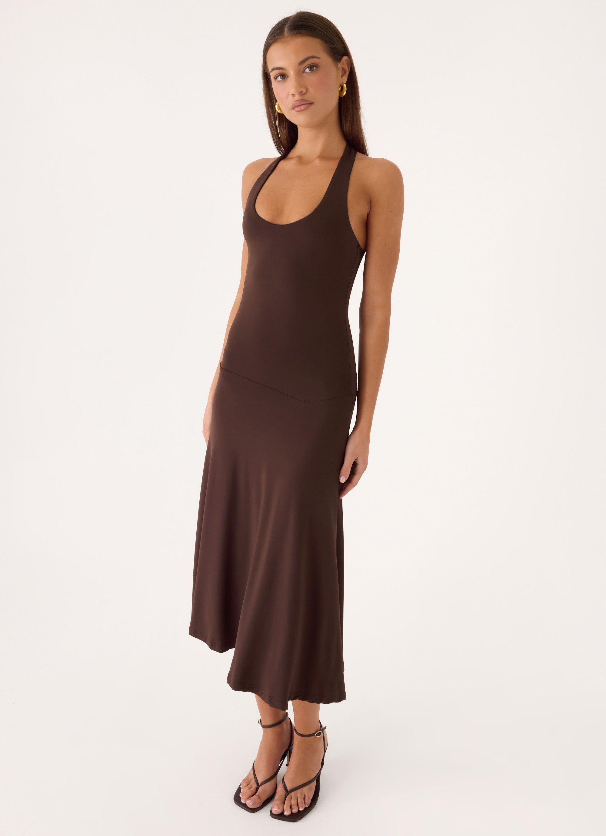 Klyne Midi Dress - Chocolate
