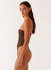 Maxine Strapless One Piece Swimsuit - Brown
