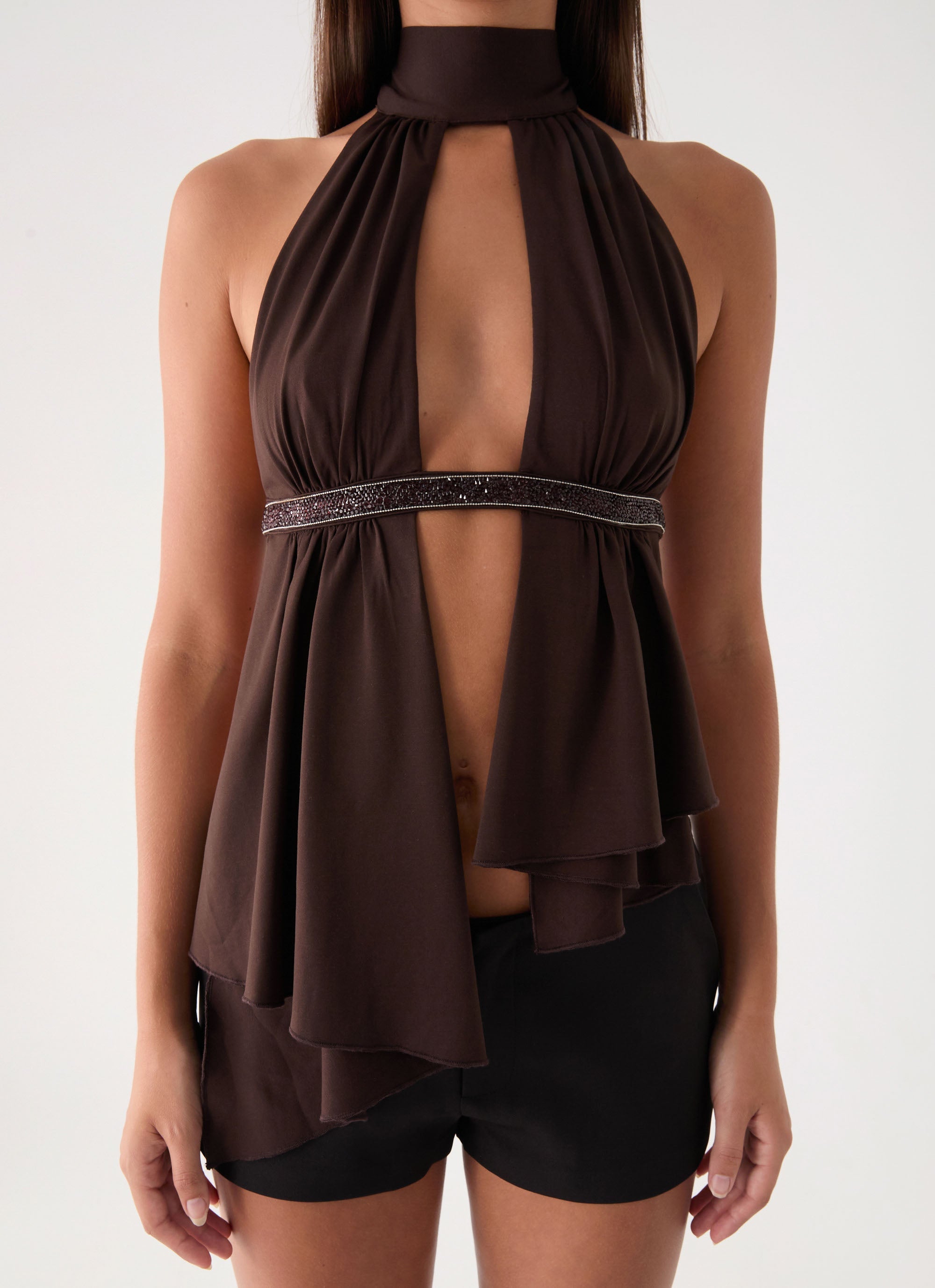 Menah Halter Top - Chocolate