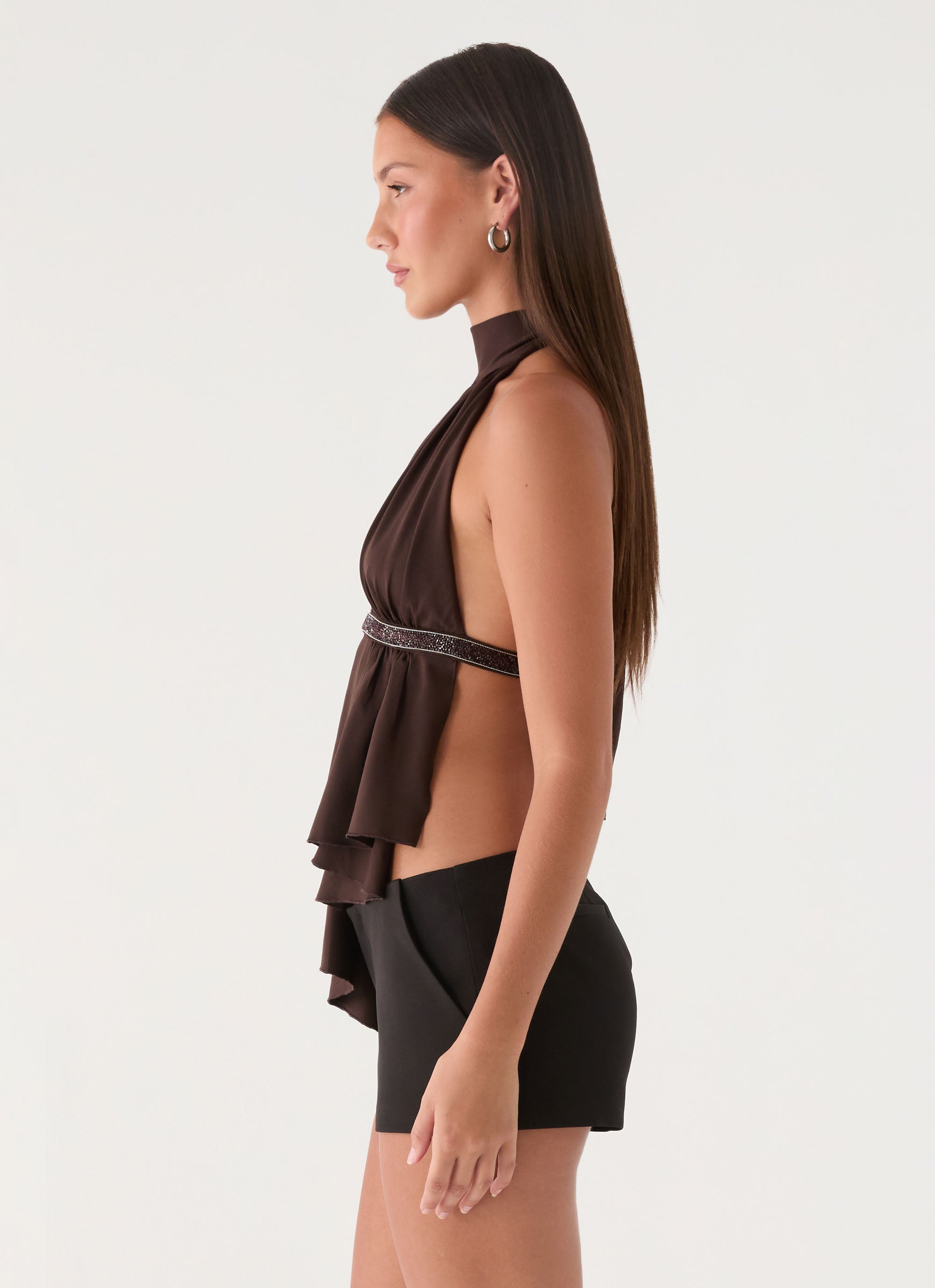Menah Halter Top - Chocolate