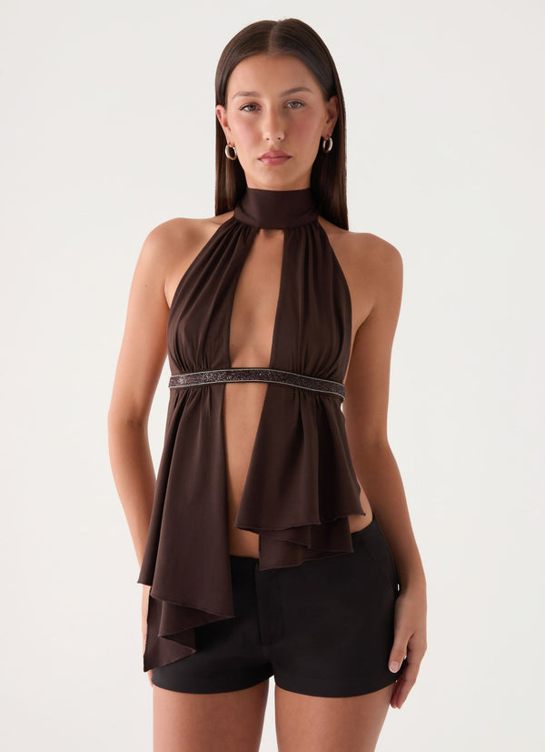 Menah Halter Top - Chocolate