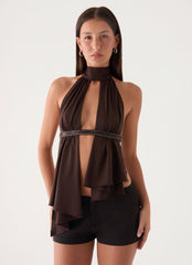 Menah Halter Top - Chocolate