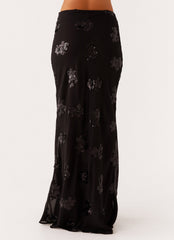 Only Girl Sequin Maxi Skirt - Black