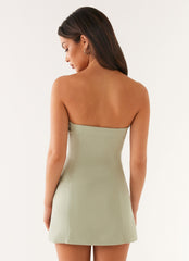 Patsie Strapless Mini Dress - Sage