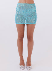 Neon Nights Sequin Mini Skirt - Crystal