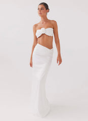 Crescent Light Twist Maxi Skirt - Ivory