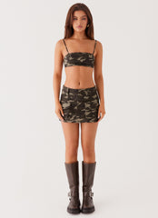 Underground Lust Low Rise Mini Skirt - Camo