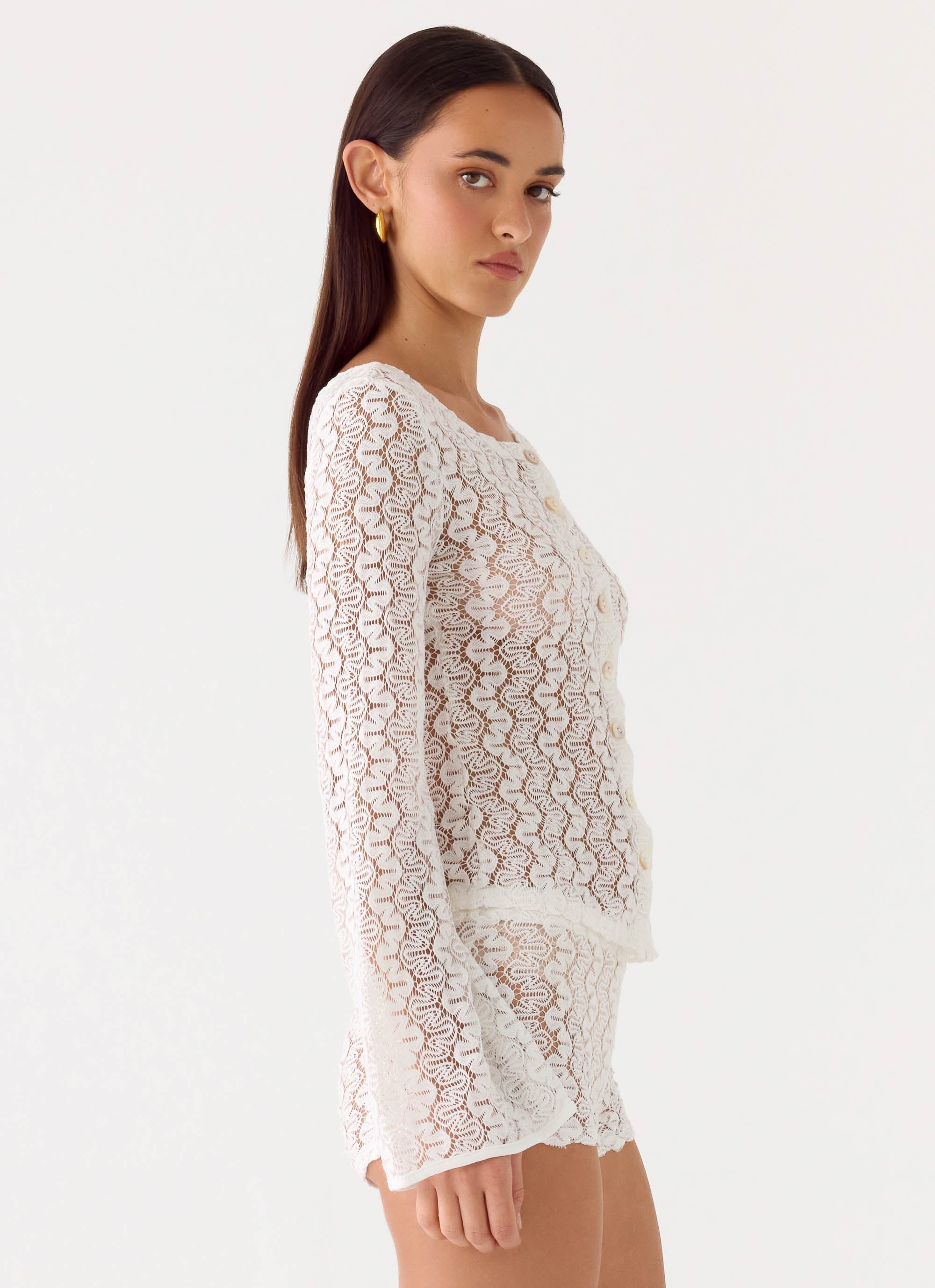 Selina Long Sleeve Top - Ivory