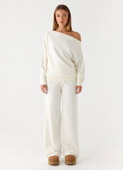 Sherlee Knit Pants - White