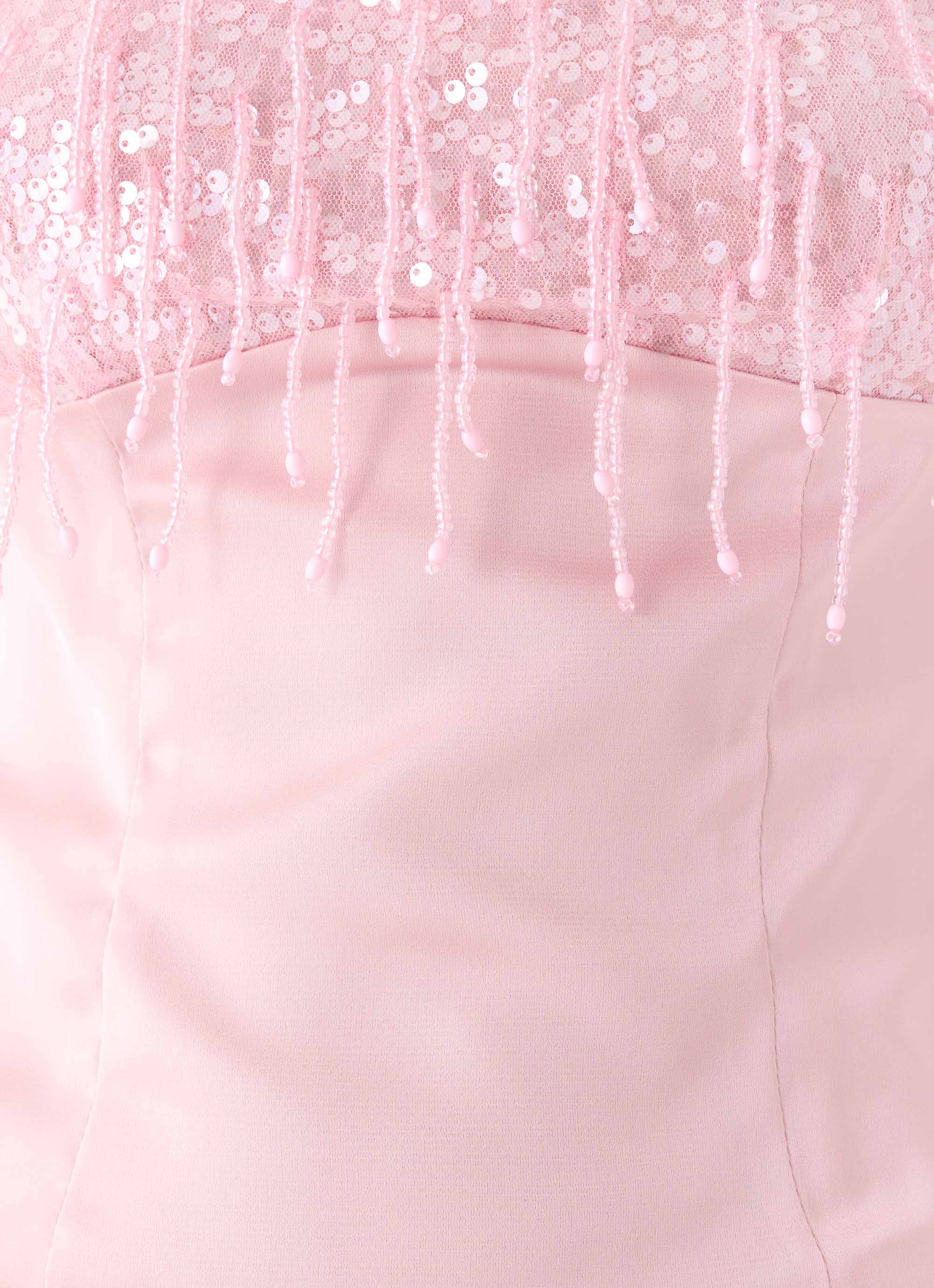 Siren Beaded Sequin Top - Pink