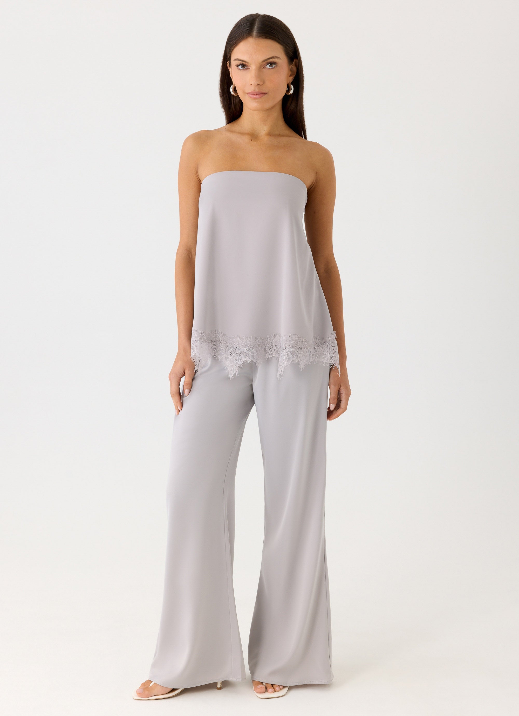 Sorena Low Rise Flared Pants - Misty Blue