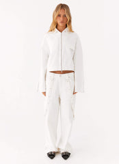 Stormy Oversized Denim Jacket - White