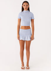 Sweetest Pie T-Shirt - Baby Blue Gingham