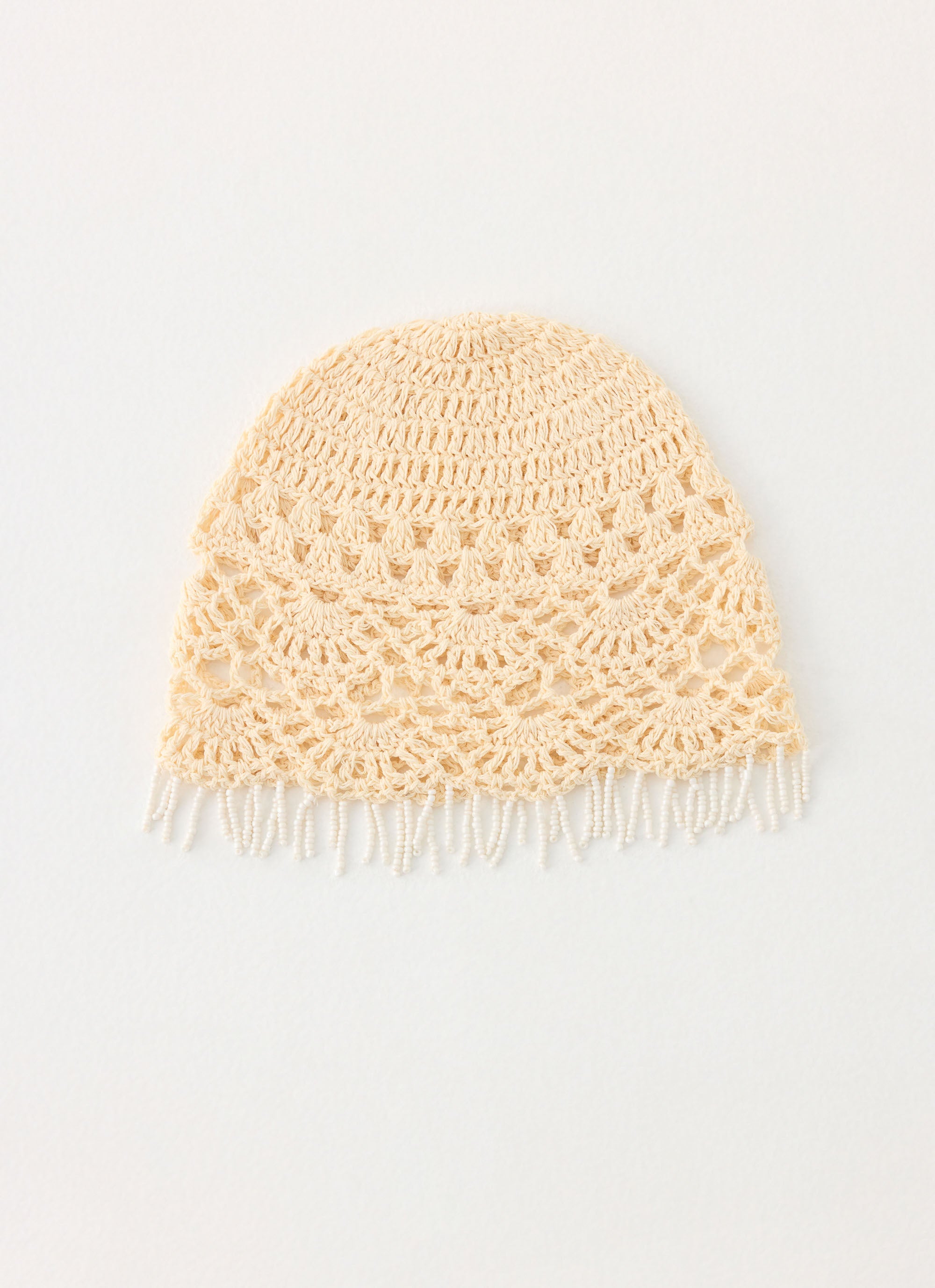 Tangy Twist Crochet Hat - Cream