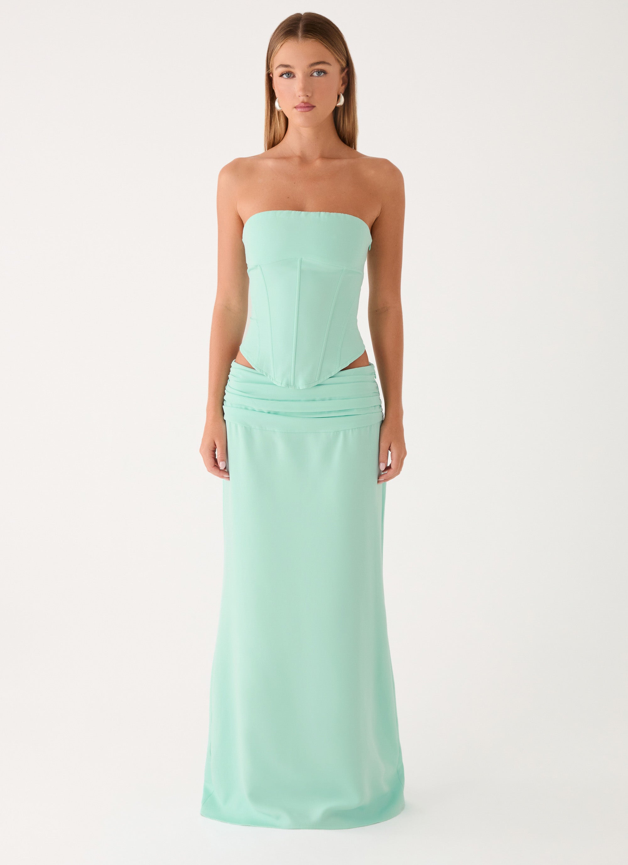 Tillie Corset Top - Aqua