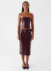 Wynnie Midi Skirt - Cherry Red