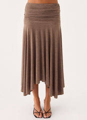 Zayde Midi Skirt - Taupe